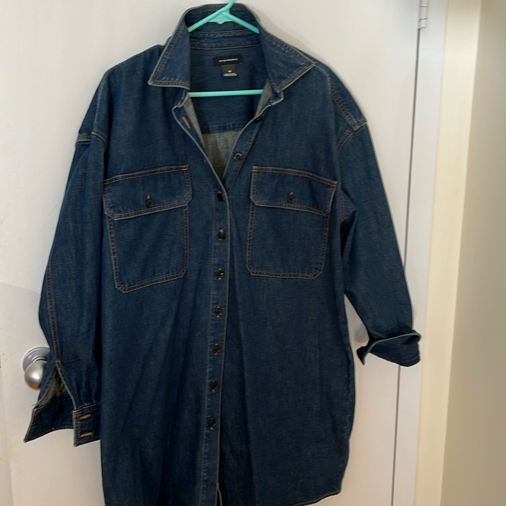 Club Monaco Blue Denim Shirt Dress
